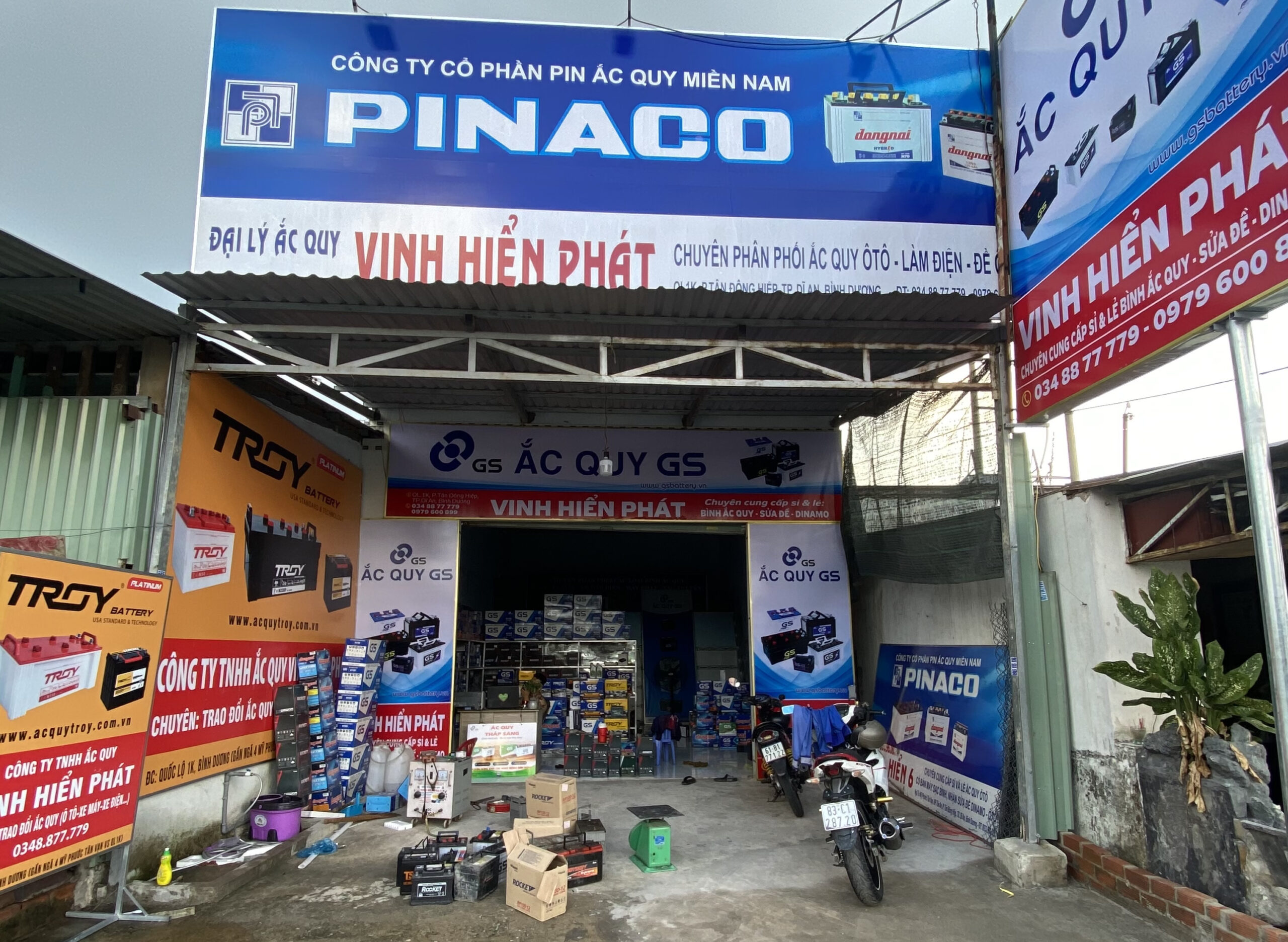 Trụ sở Đại lý Ắc Quy Vinh Hiển Phát Bình Dương - Đại lý phân phối Pinaco Đồng Nai, GS chính hãng