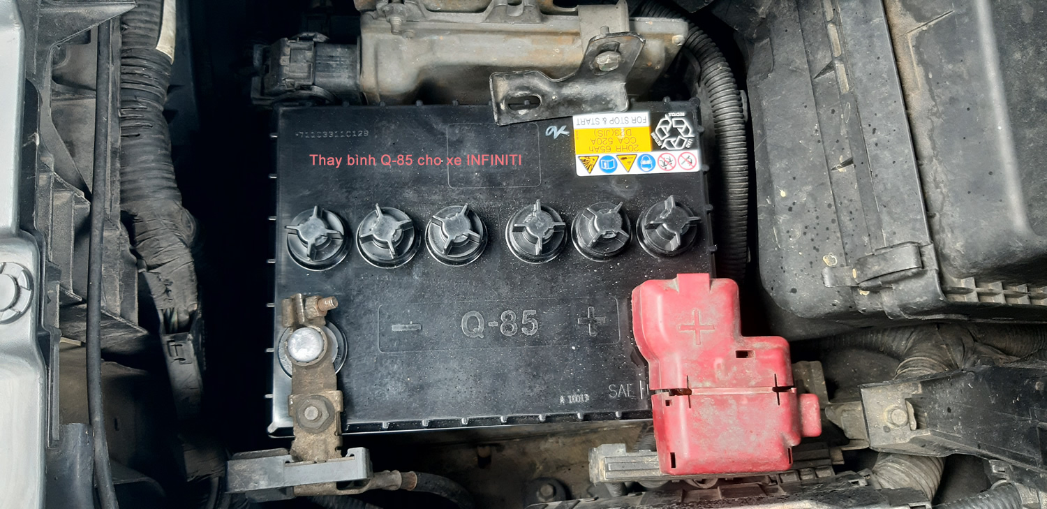 Thay bình ắc quy GS Q-85 (12v-65ah) cho xe Infiniti QX60